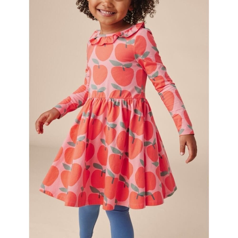 NWT Tea Collection Ruffle Collar Ballet Dress – Normandy Apples, Girl’s Sz 7